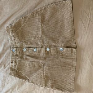 Tan corduroy mini skirt